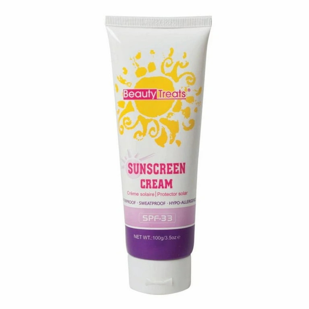 Beauty Treats Sun Screen  SPF-33 Waterproof,‎ Sweatproof, Hypo-Allergenic 3.5 oz